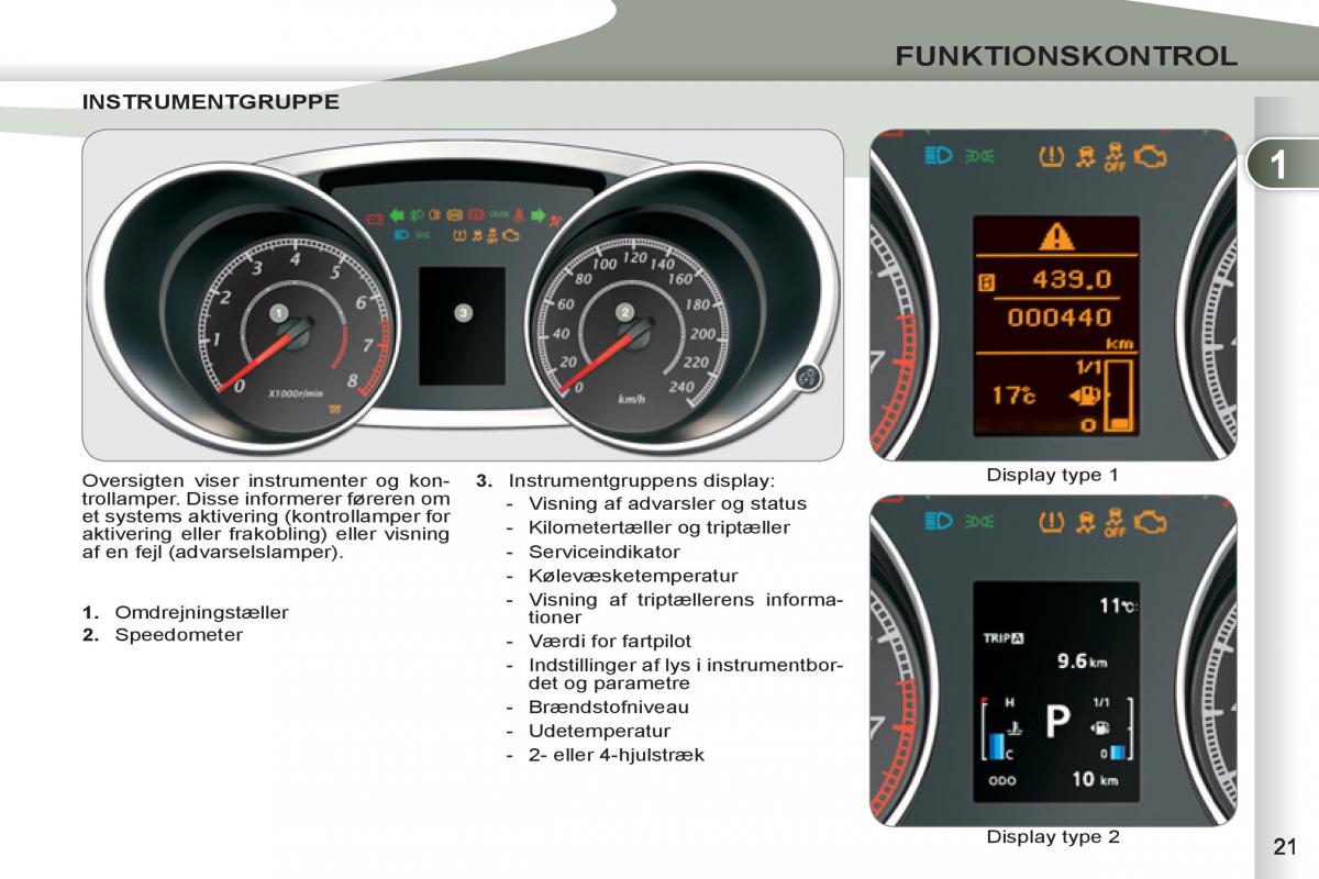 manual Peugeot 4007 Bilens instruktionsbog / page 23