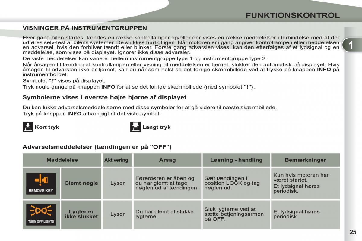 manual Peugeot 4007 Bilens instruktionsbog / page 27