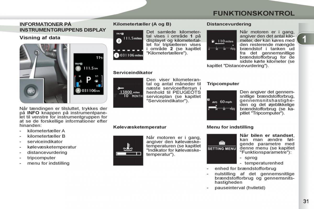 manual Peugeot 4007 Bilens instruktionsbog / page 33