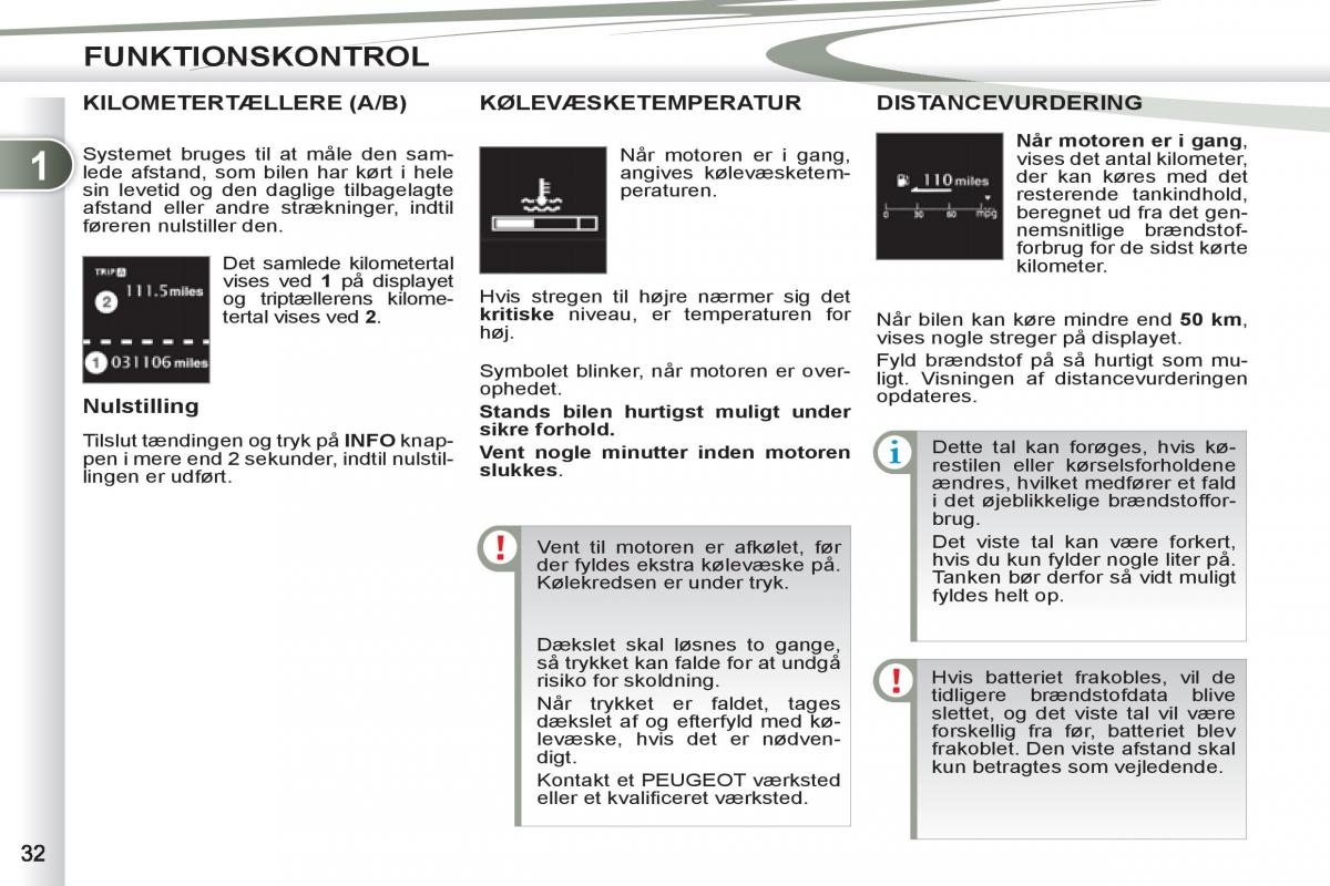 manual Peugeot 4007 Bilens instruktionsbog / page 34