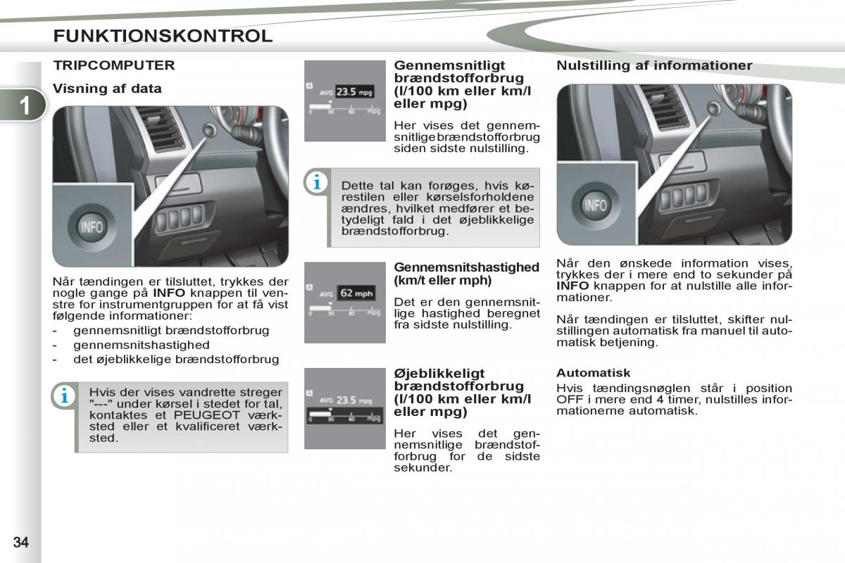 manual Peugeot 4007 Bilens instruktionsbog / page 36