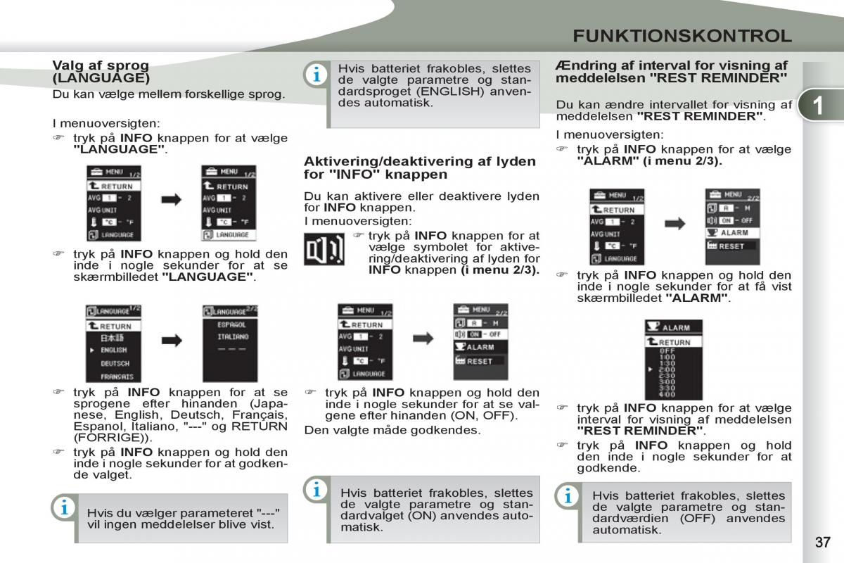 manual Peugeot 4007 Bilens instruktionsbog / page 39