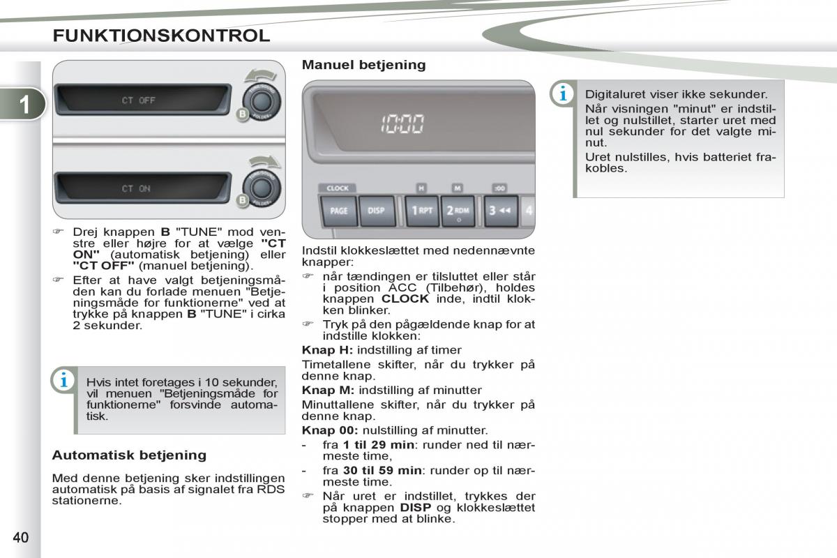 manual Peugeot 4007 Bilens instruktionsbog / page 42