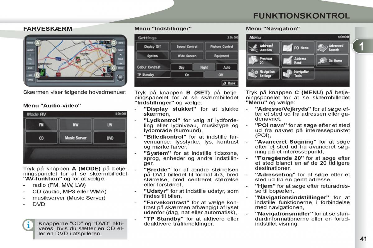 manual  Peugeot 4007 Bilens instruktionsbog / page 43