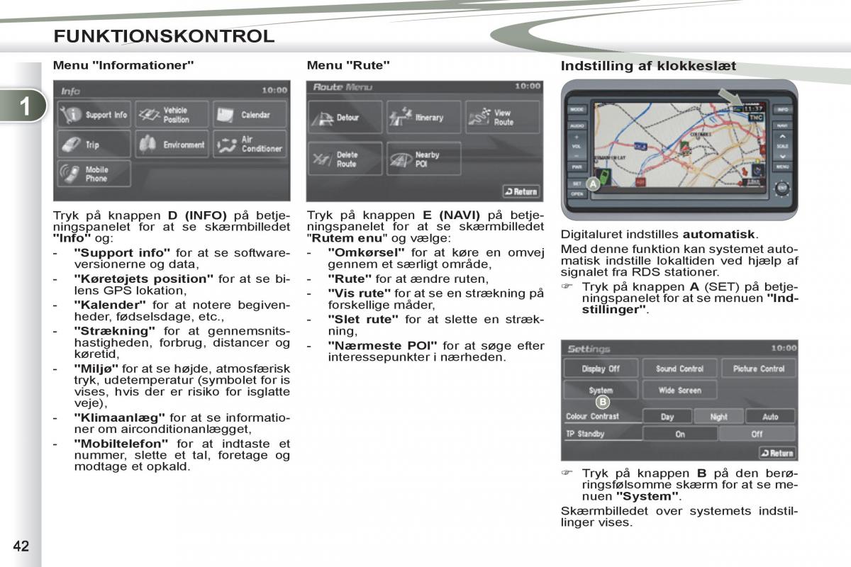 manual  Peugeot 4007 Bilens instruktionsbog / page 44