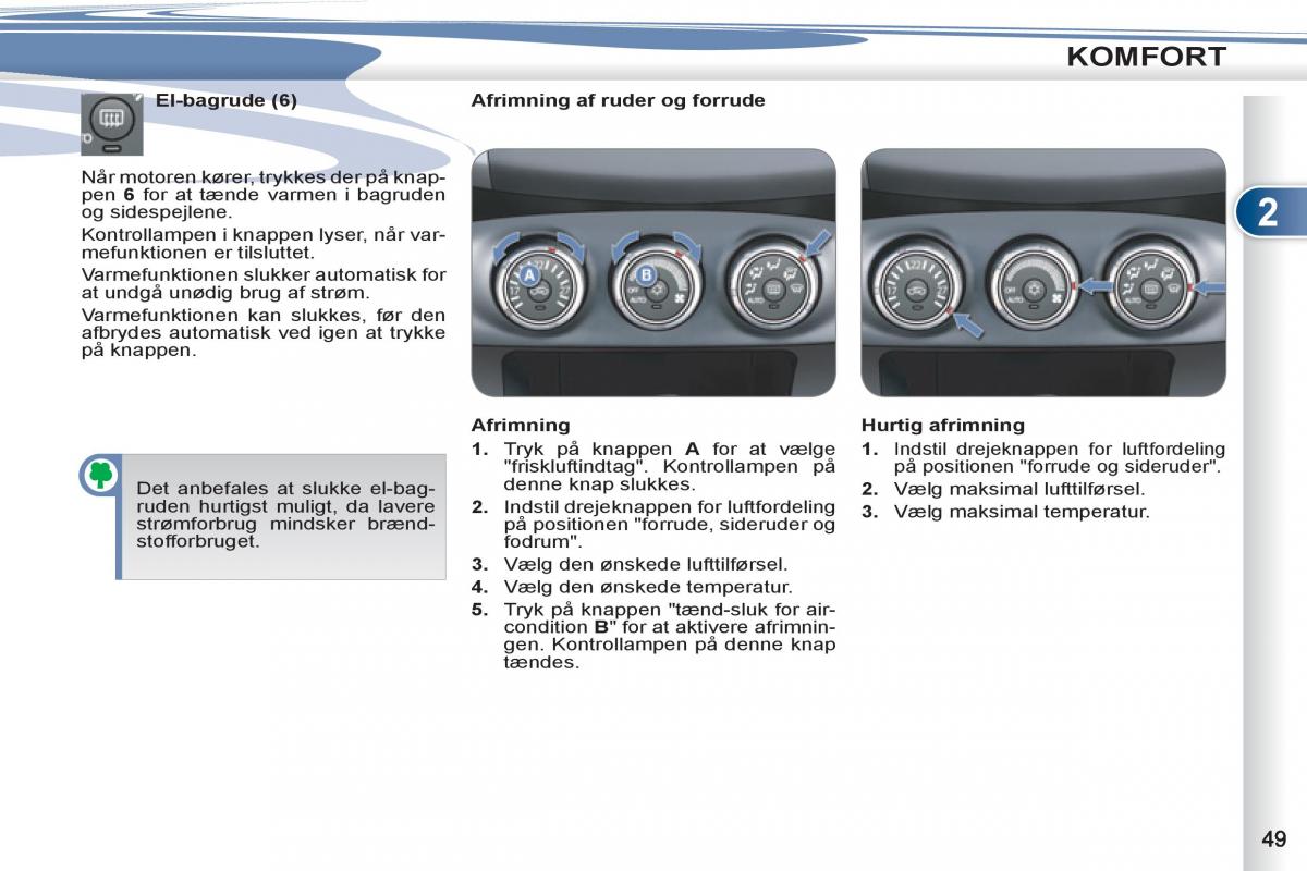 manual  Peugeot 4007 Bilens instruktionsbog / page 51