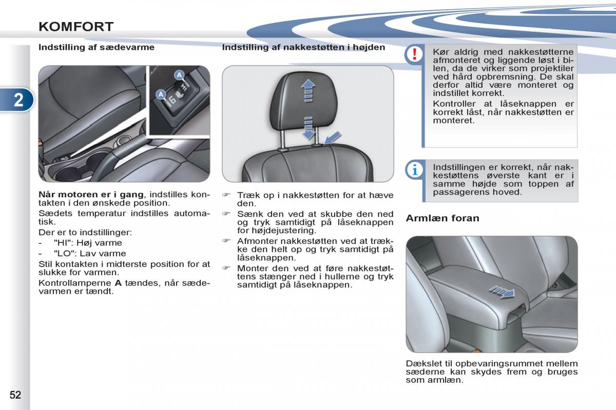 manual  Peugeot 4007 Bilens instruktionsbog / page 54