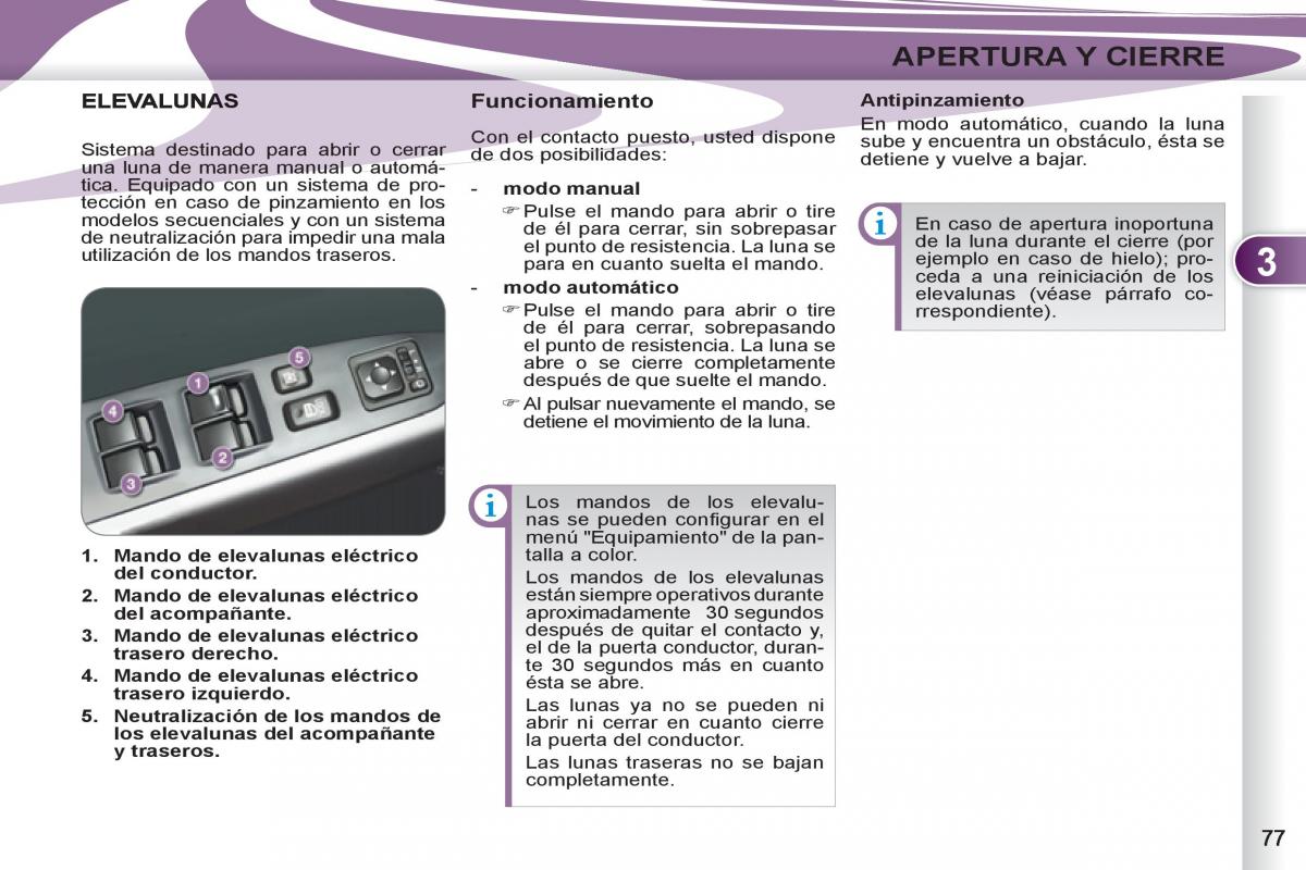 Peugeot 4007 manual del propietario / page 79