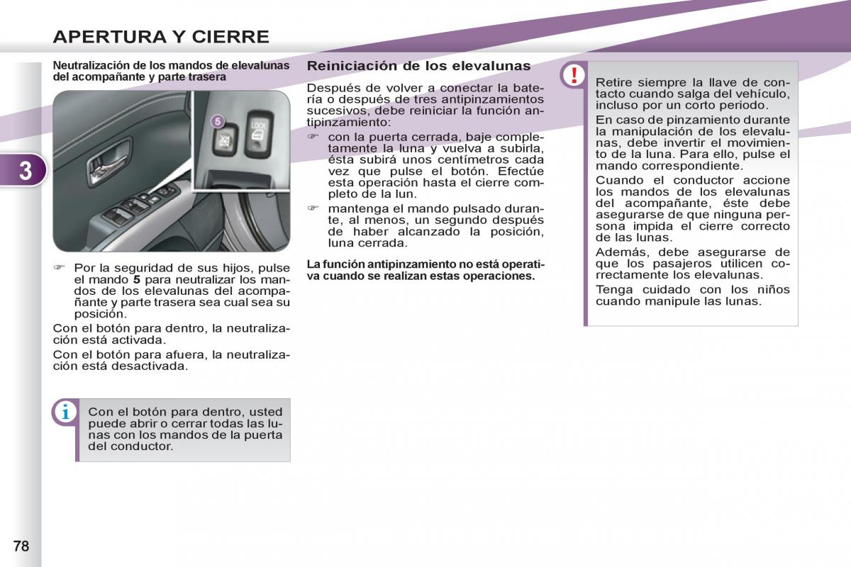 Peugeot 4007 manual del propietario / page 80