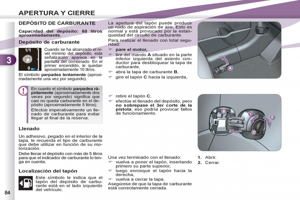 Peugeot 4007 manual del propietario / page 86