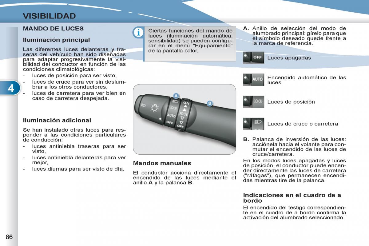 Peugeot 4007 manual del propietario / page 88