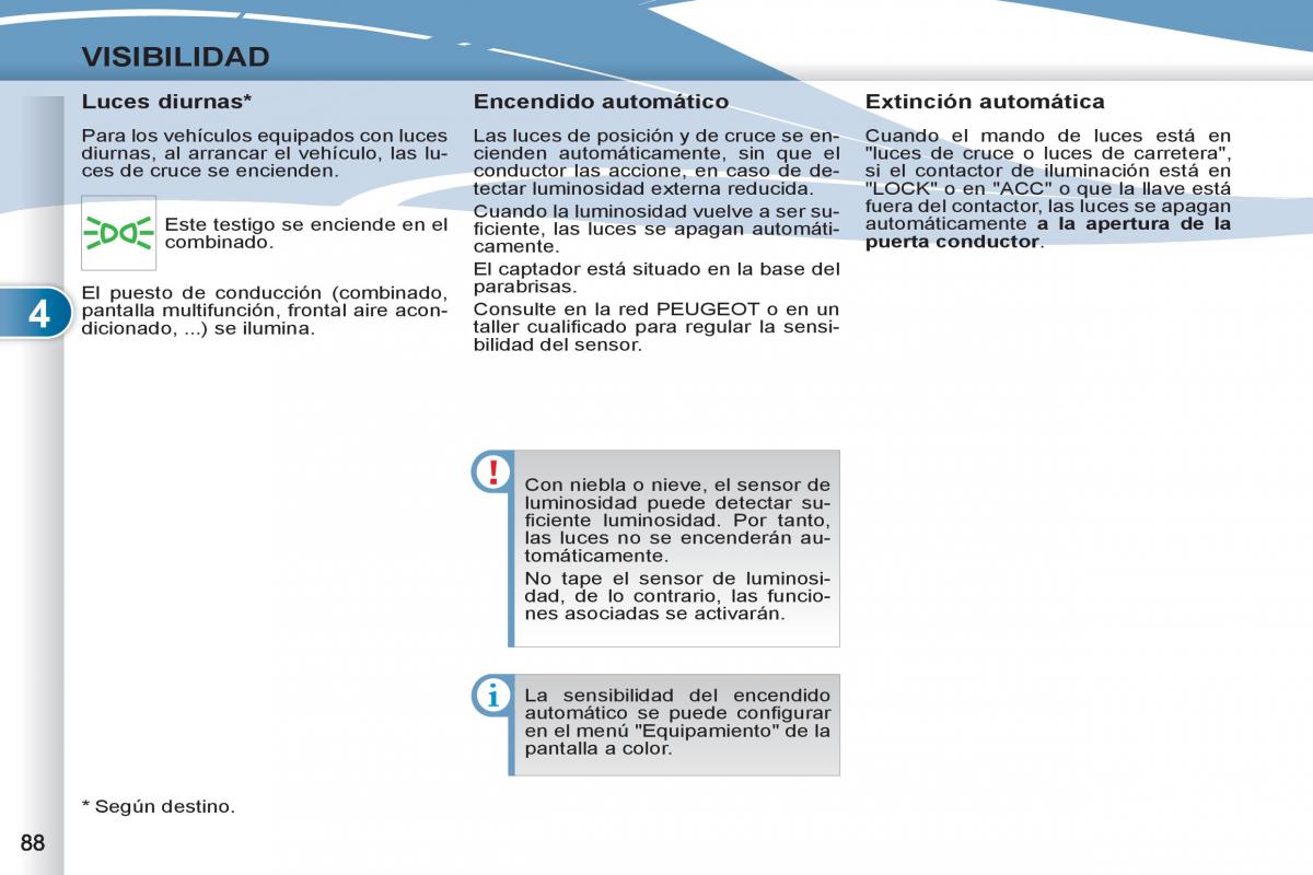 Peugeot 4007 manual del propietario / page 90