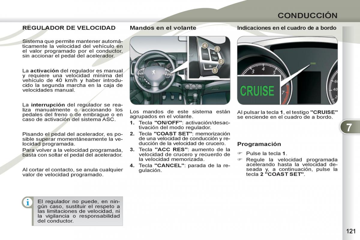 Peugeot 4007 manual del propietario / page 123