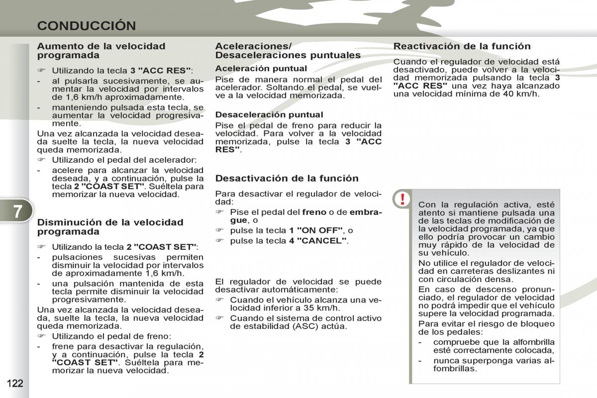 Peugeot 4007 manual del propietario / page 124