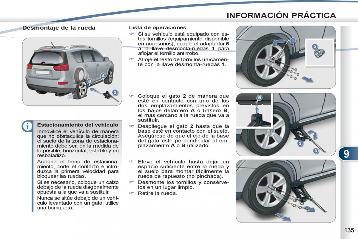 Peugeot 4007 manual del propietario / page 137