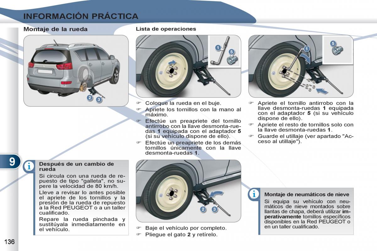 Peugeot 4007 manual del propietario / page 138