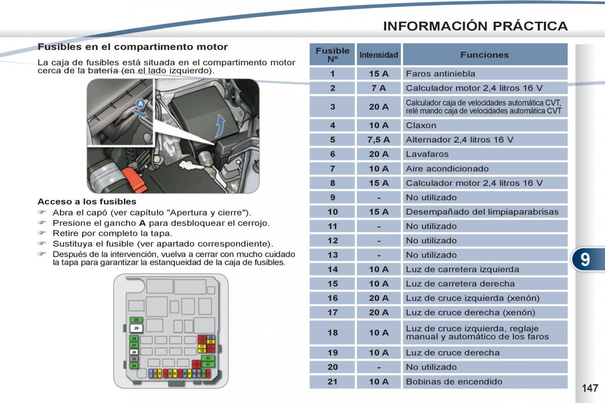 Peugeot 4007 manual del propietario / page 149