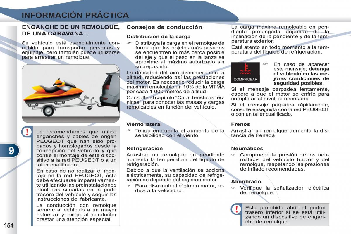 Peugeot 4007 manual del propietario / page 156