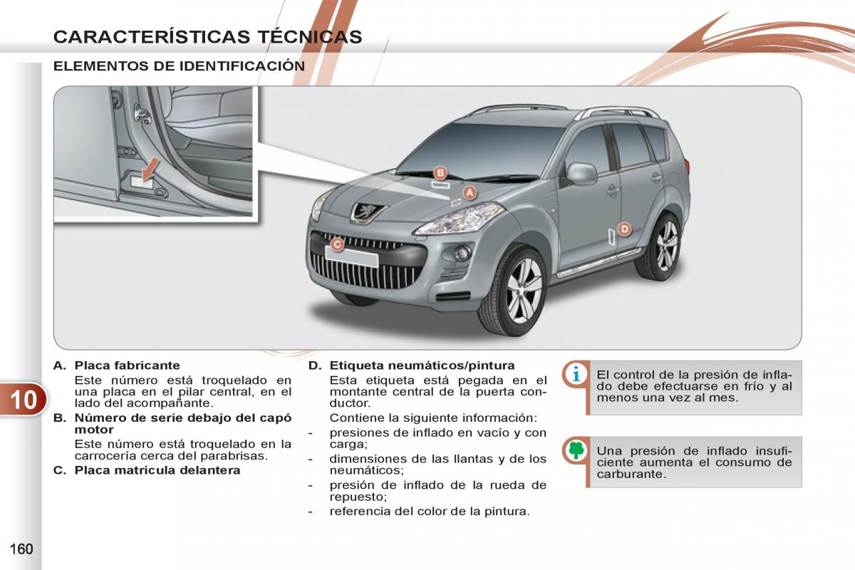 Peugeot 4007 manual del propietario / page 162