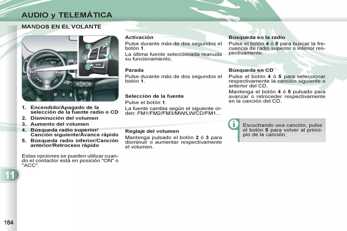 Peugeot 4007 manual del propietario / page 166