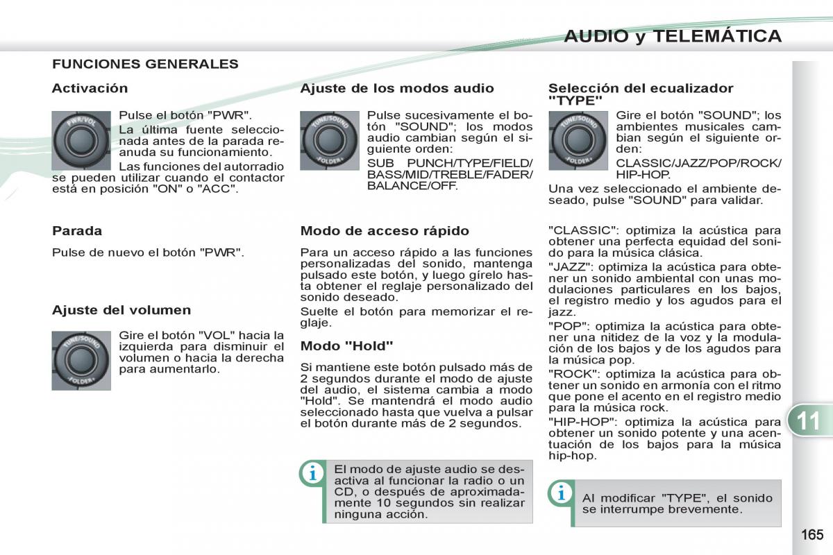 Peugeot 4007 manual del propietario / page 167