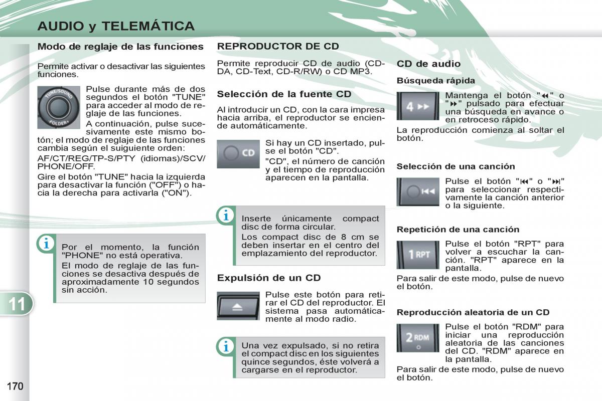 Peugeot 4007 manual del propietario / page 172