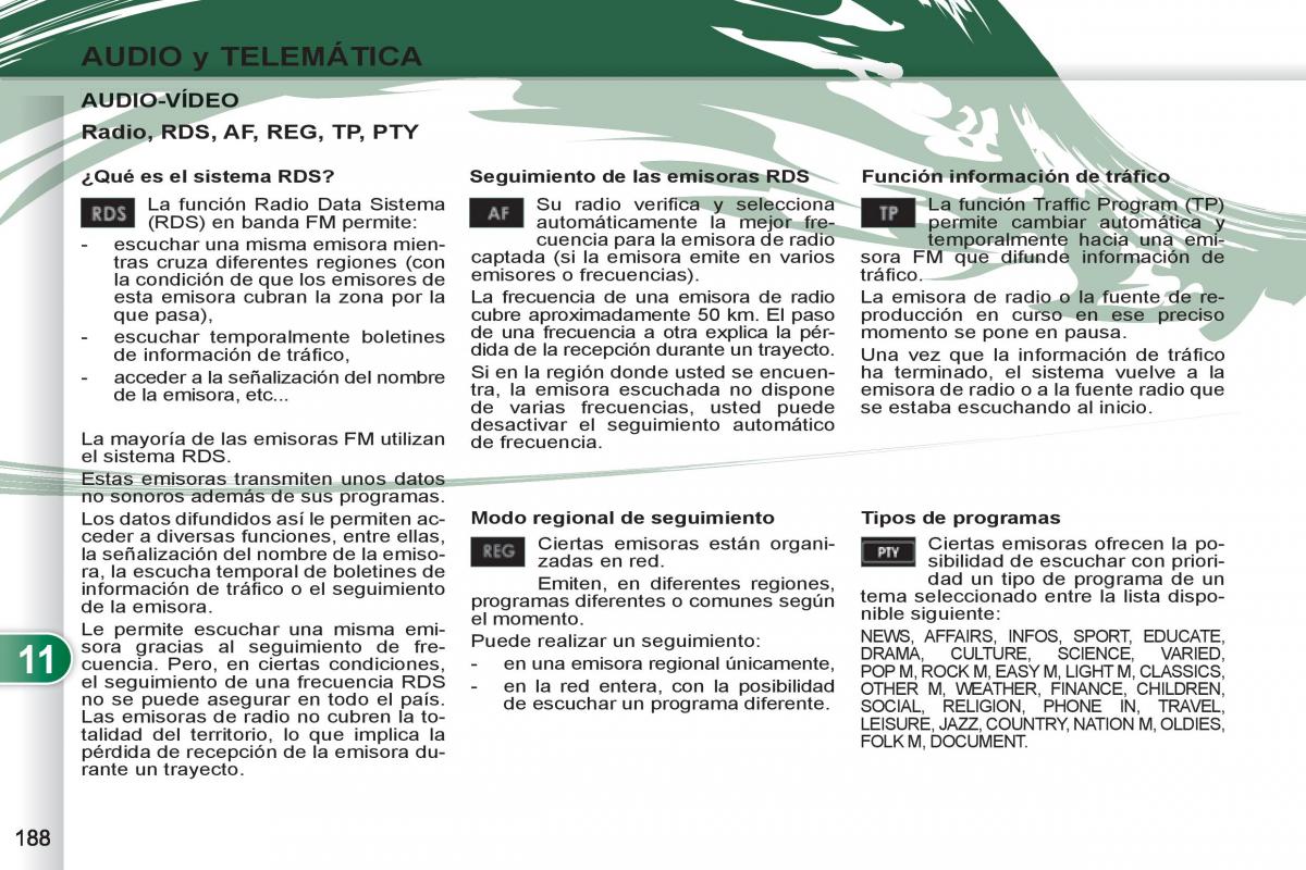 Peugeot 4007 manual del propietario / page 190