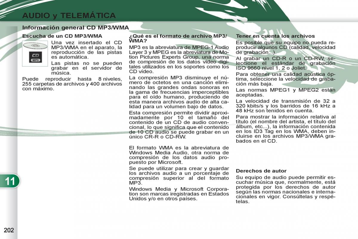 Peugeot 4007 manual del propietario / page 204