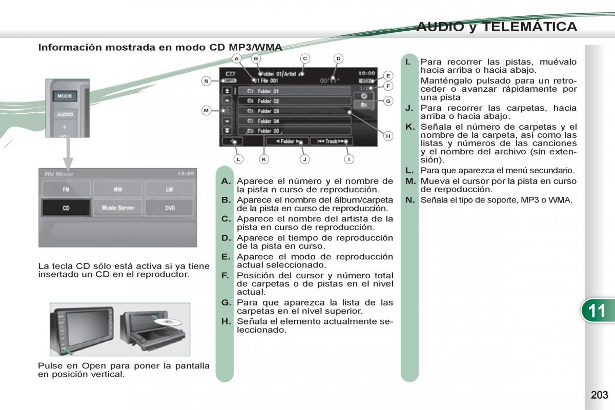 Peugeot 4007 manual del propietario / page 205