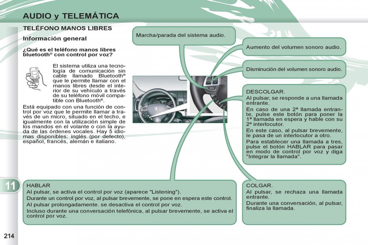 Peugeot 4007 manual del propietario / page 216