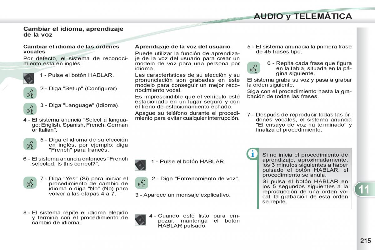 Peugeot 4007 manual del propietario / page 217