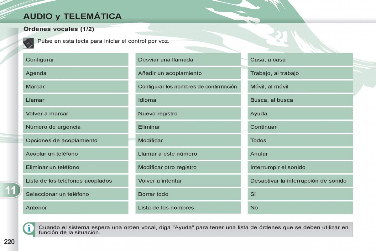 Peugeot 4007 manual del propietario / page 222