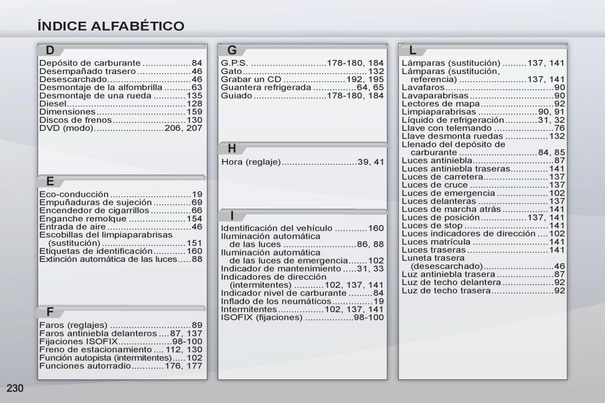 Peugeot 4007 manual del propietario / page 232