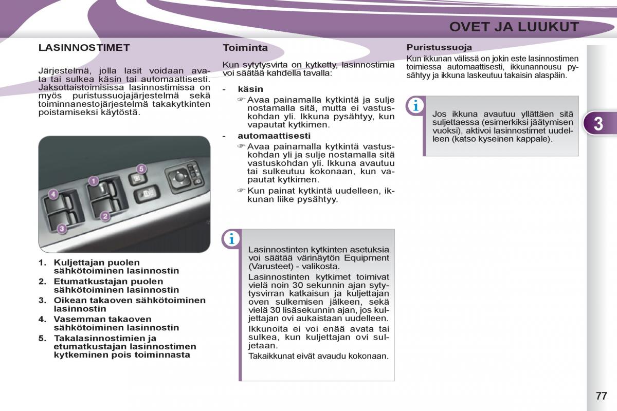 Peugeot 4007 omistajan kasikirja / page 79