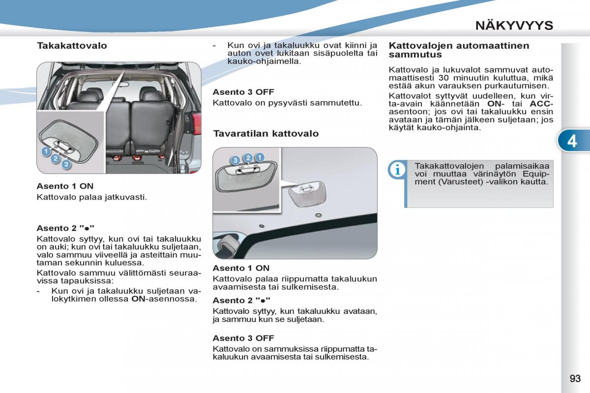 Peugeot 4007 omistajan kasikirja / page 95