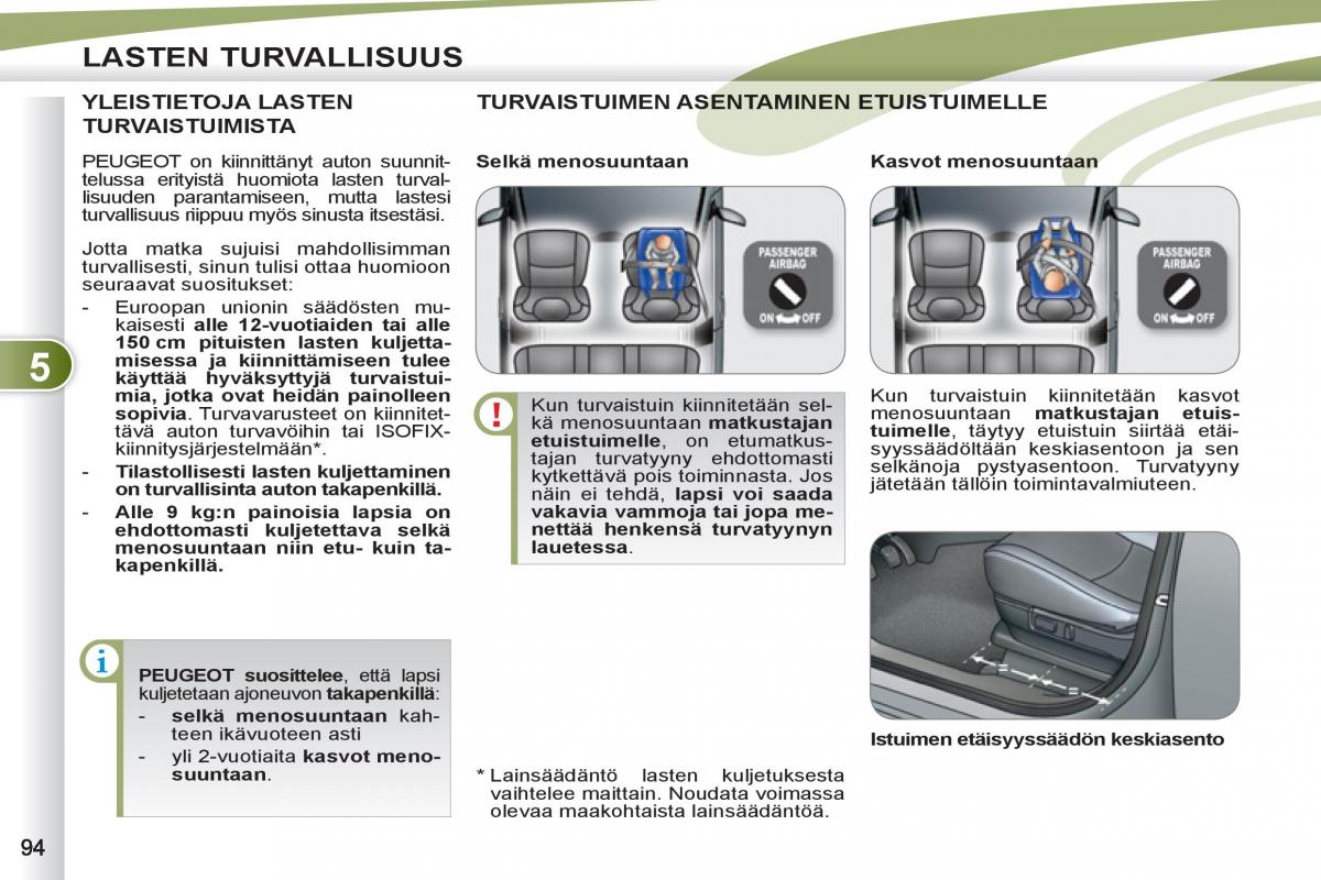 Peugeot 4007 omistajan kasikirja / page 96