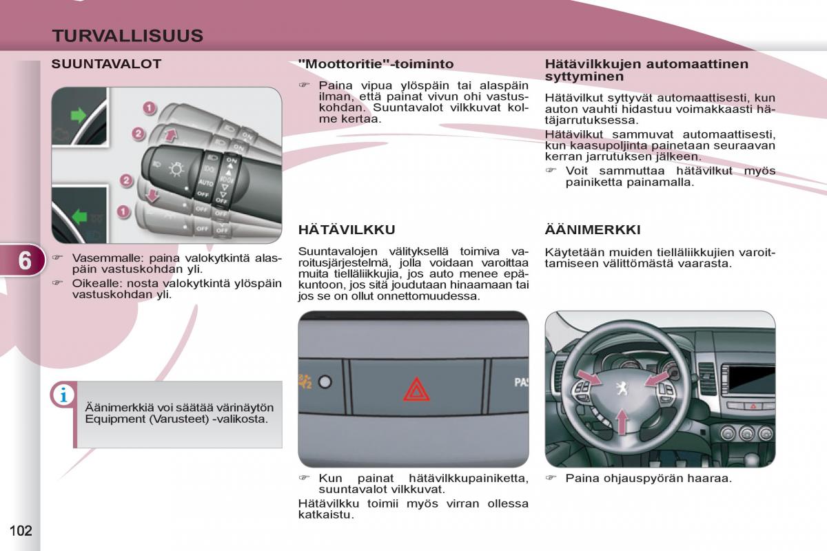 Peugeot 4007 omistajan kasikirja / page 104