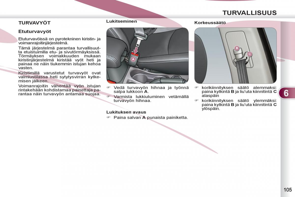 Peugeot 4007 omistajan kasikirja / page 107