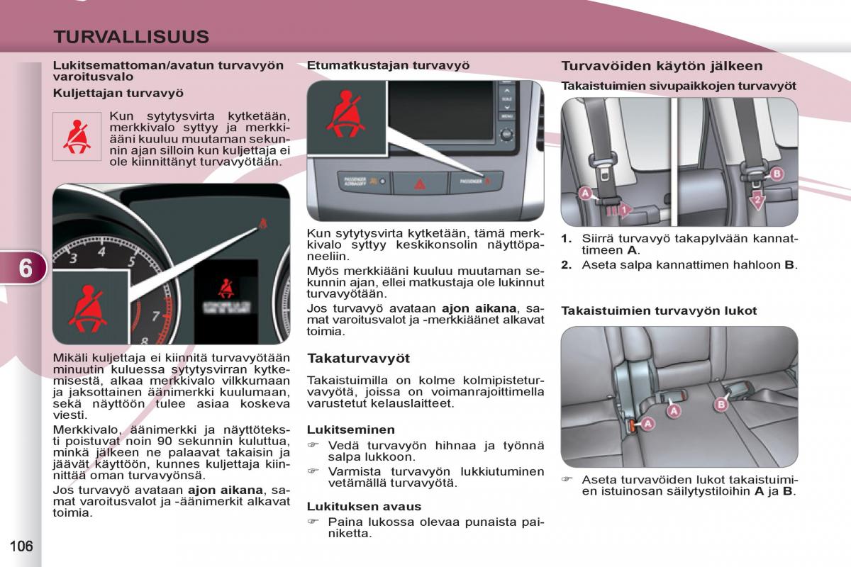 Peugeot 4007 omistajan kasikirja / page 108