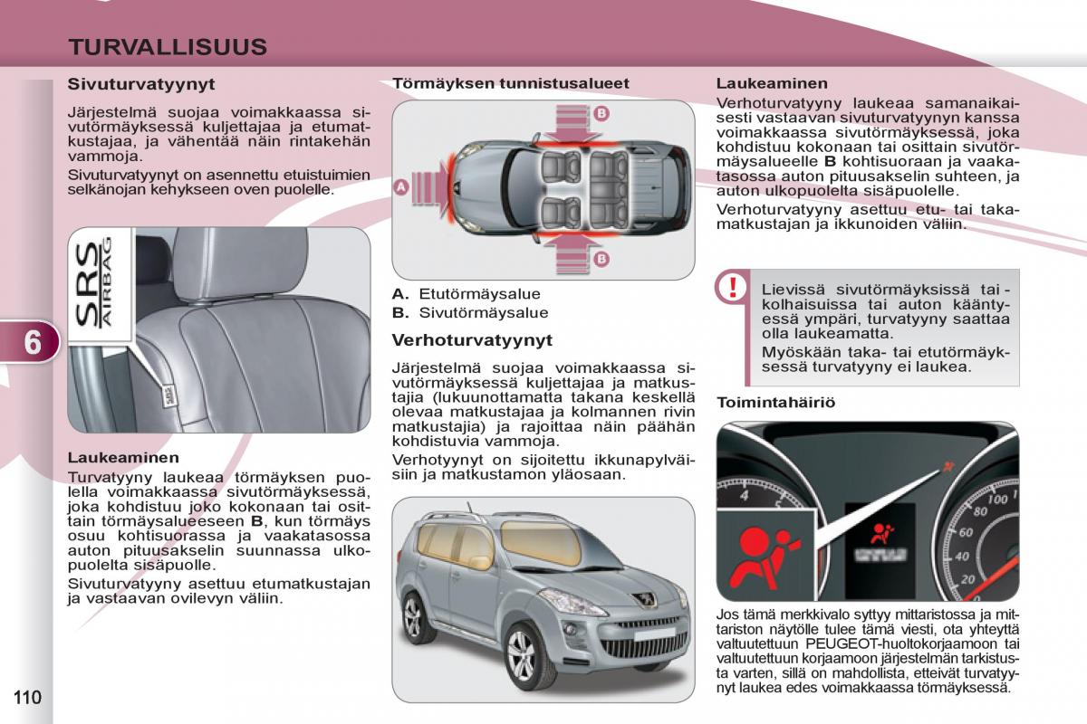 Peugeot 4007 omistajan kasikirja / page 112