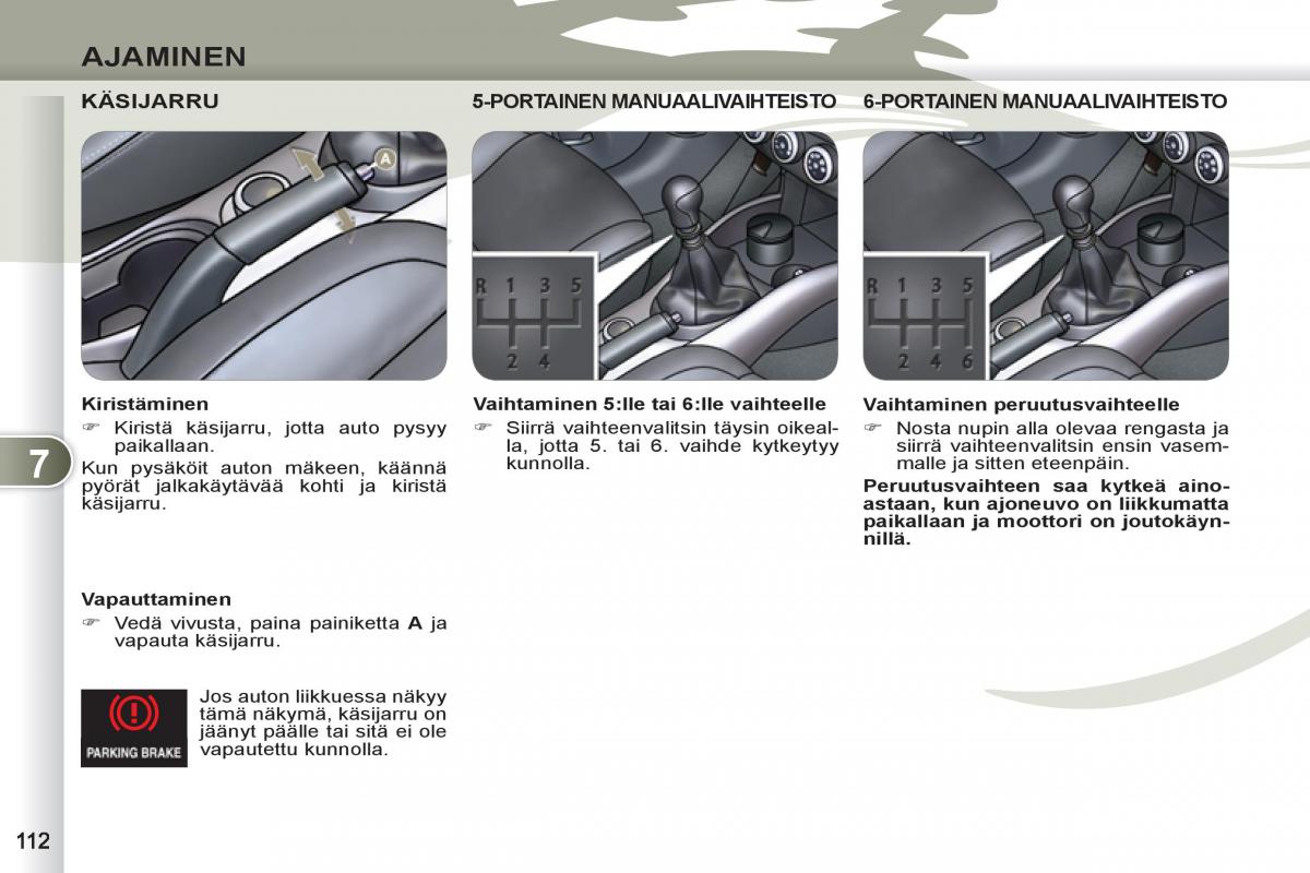 Peugeot 4007 omistajan kasikirja / page 114