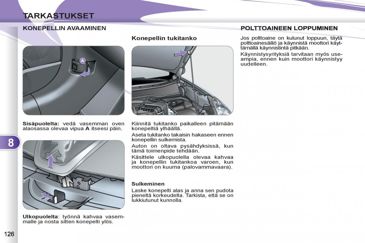 Peugeot 4007 omistajan kasikirja / page 128