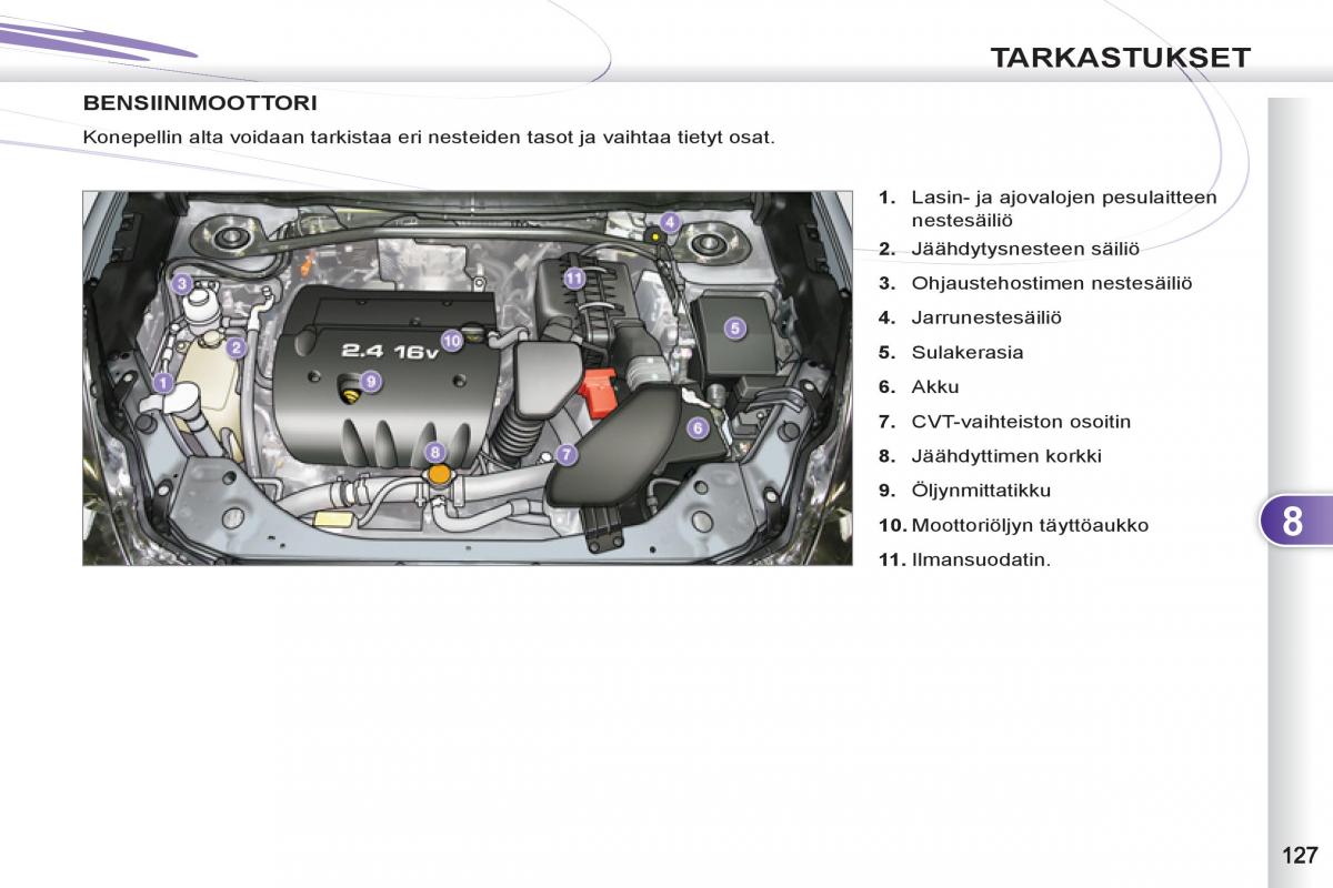 Peugeot 4007 omistajan kasikirja / page 129