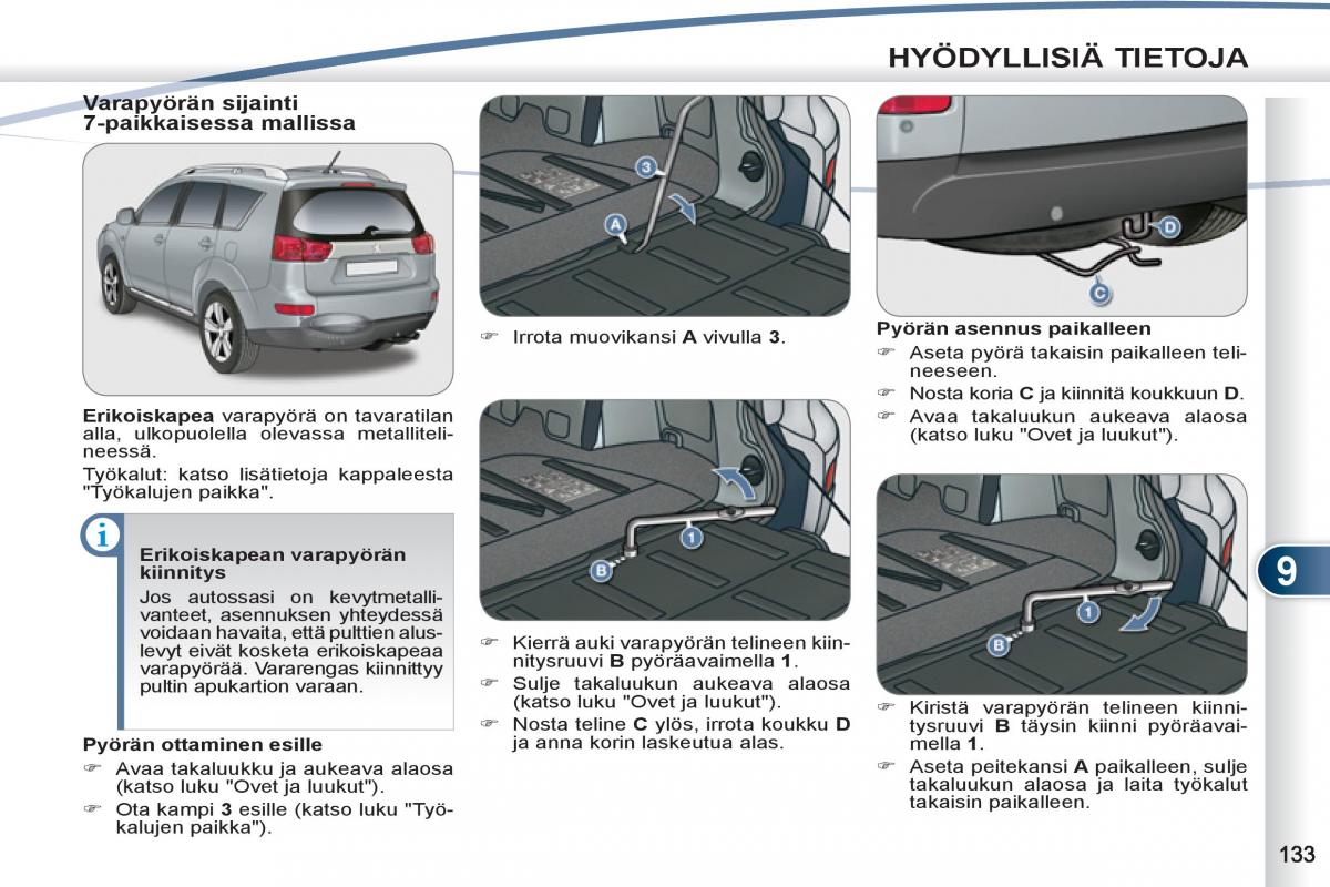 Peugeot 4007 omistajan kasikirja / page 135