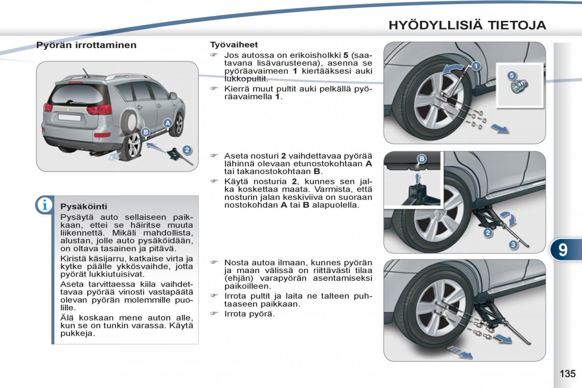 Peugeot 4007 omistajan kasikirja / page 137