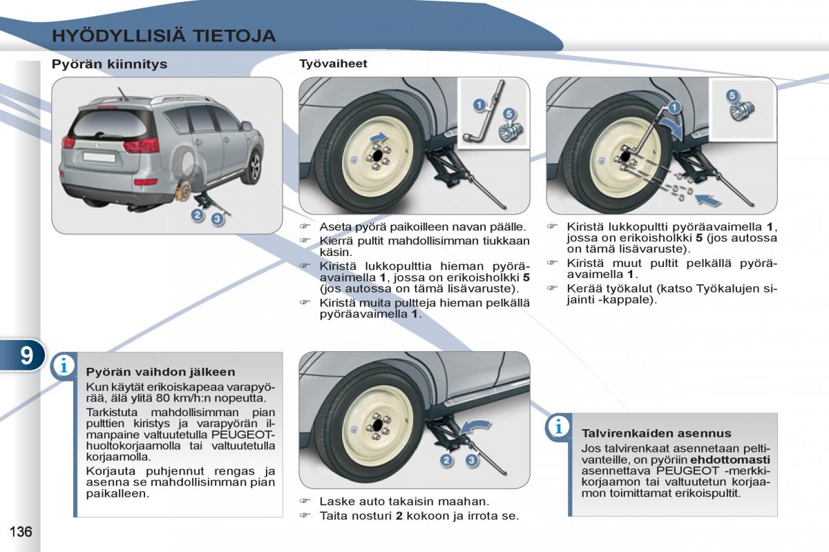 Peugeot 4007 omistajan kasikirja / page 138