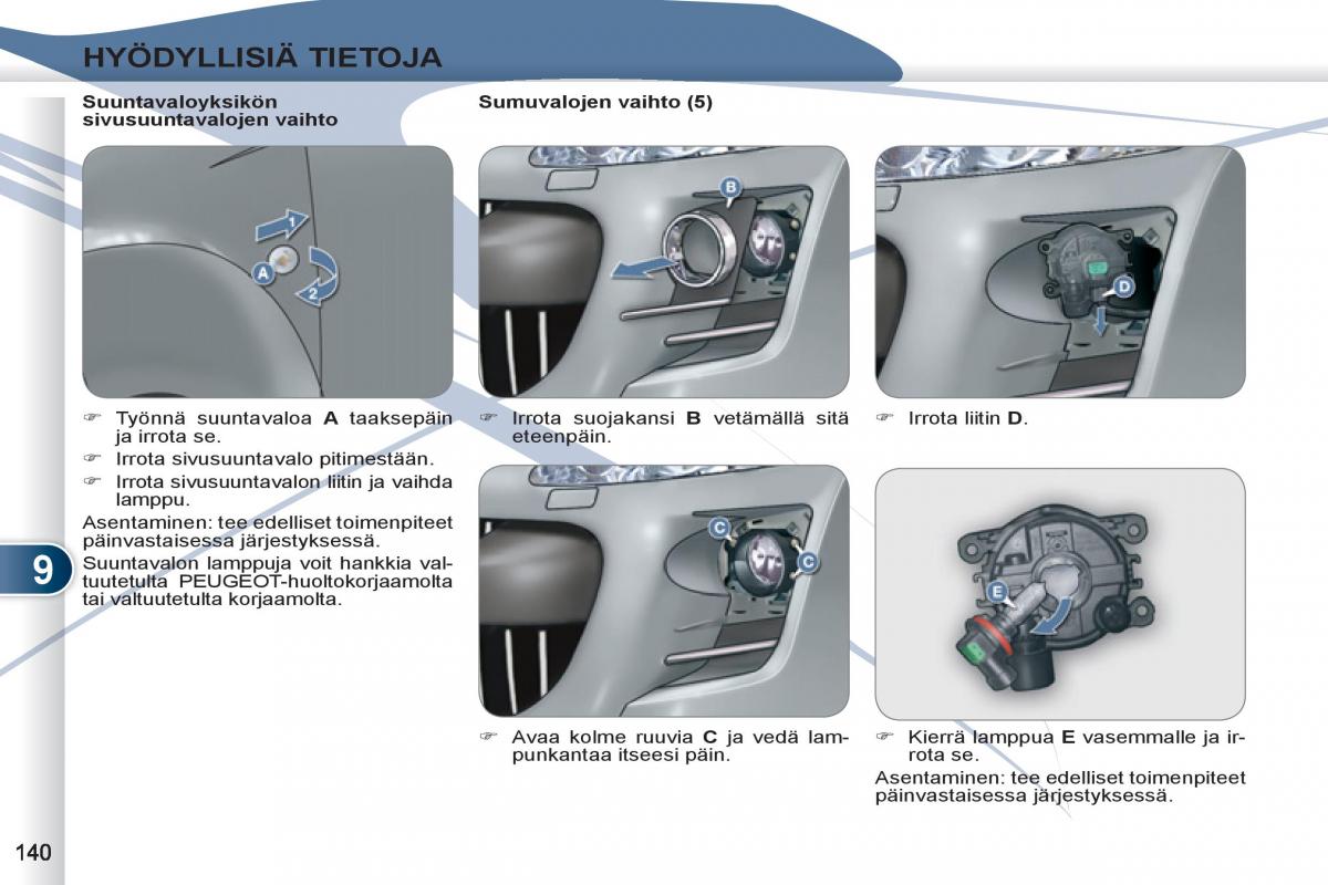 Peugeot 4007 omistajan kasikirja / page 142