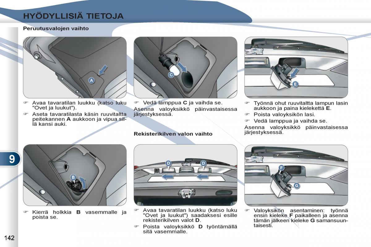 Peugeot 4007 omistajan kasikirja / page 144