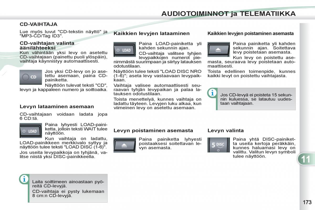 Peugeot 4007 omistajan kasikirja / page 175