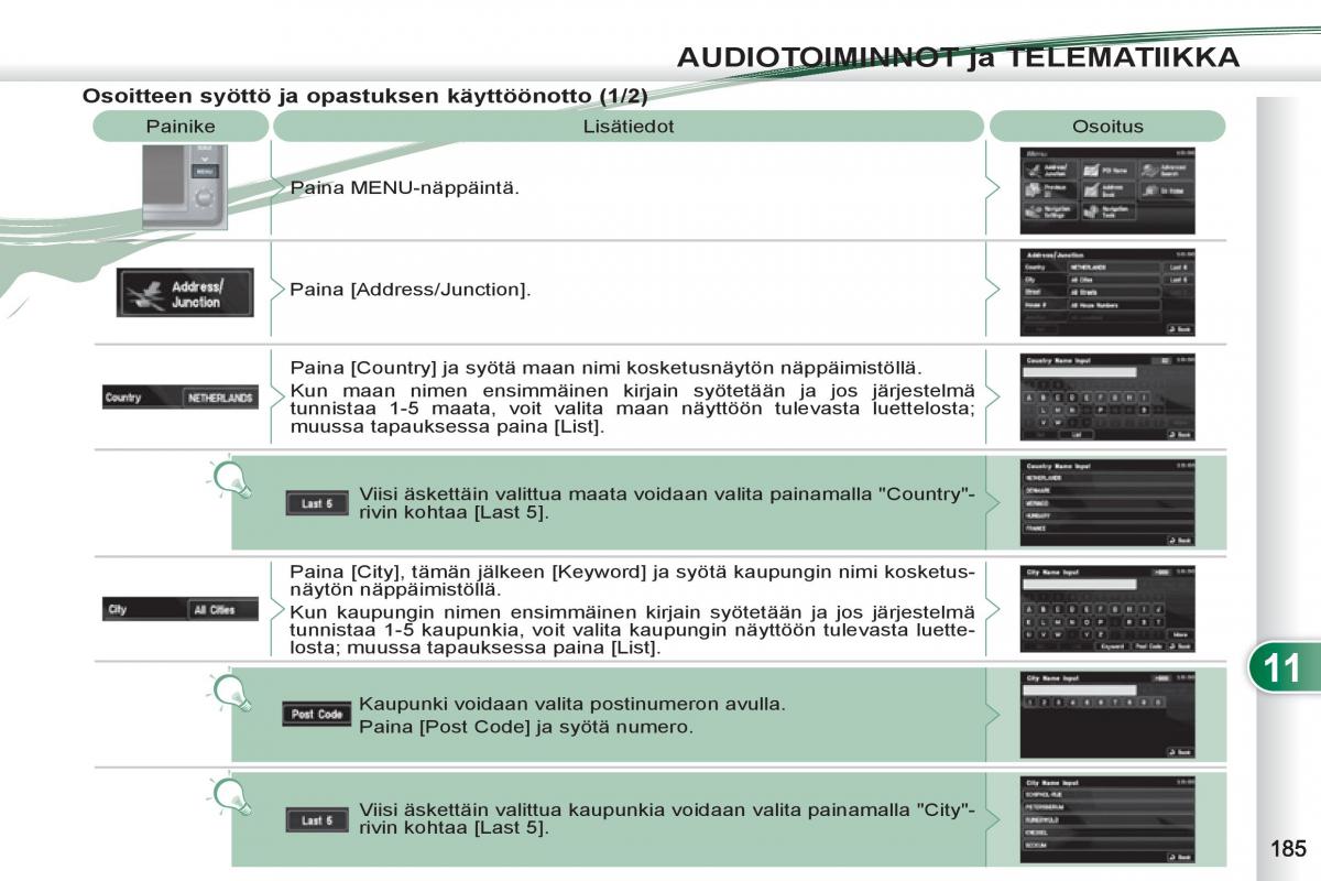 Peugeot 4007 omistajan kasikirja / page 187